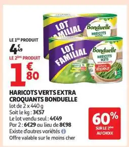 Auchan HARICOTS VERTS EXTRA CROQUANTS BONDUELLE offre