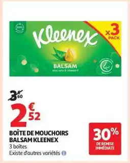 Auchan BOÎTE DE MOUCHOIRS BALSAM KLEENEX offre