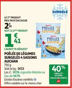 Auchan POÊLÉE DE LÉGUMES SURGELÉS 4 SAISONS AUCHAN offre