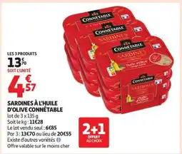 Auchan Sardines À L'huile D'olive Connetable offre