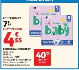 Auchan Couches Auchan Baby offre