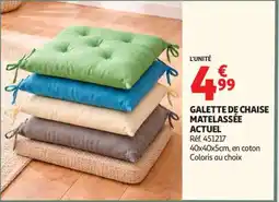Auchan Galette De Chaise Matelassée Actuel offre