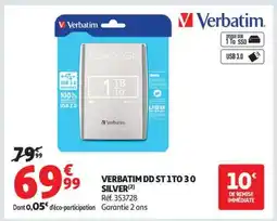 Auchan VERBATIM DD ST 1TO 3 0 SILVER offre