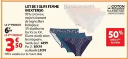 Auchan LOT DE 3 SLIPS FEMME INEXTENSO offre