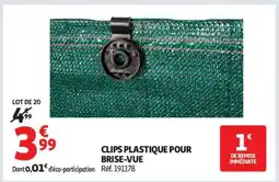 Auchan CLIPS PLASTIQUE POUR BRISE-VUE offre