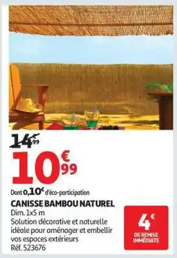 Auchan CANISSE BAMBOU NATUREL offre
