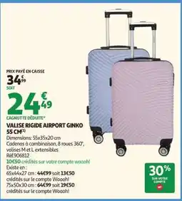 Auchan VALISE RIGIDE AIRPORT GINKO 55 CM offre