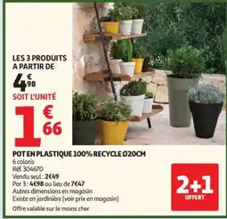Auchan POT EN PLASTIQUE 100% RECYCLE Ø20CM offre
