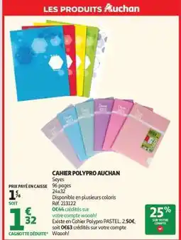 Auchan Cahier Polypro Auchan offre