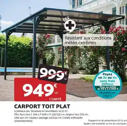 Bricomarché Carport toit plat offre