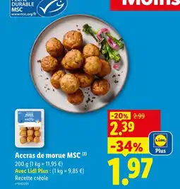 Lidl Accras de morue offre