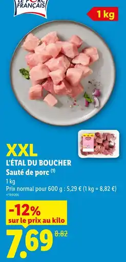 Lidl L'étal du boucher sauté de porc offre