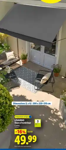 Lidl Livarno store d'extérieur offre