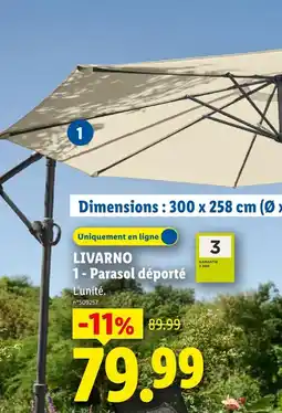 Lidl Livarno parasol déporté offre