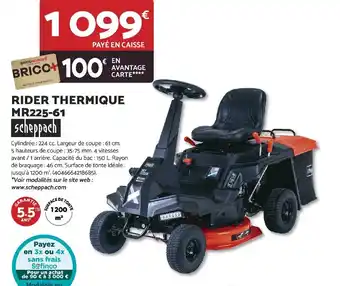 Rider thermique mr225-61 scheppach