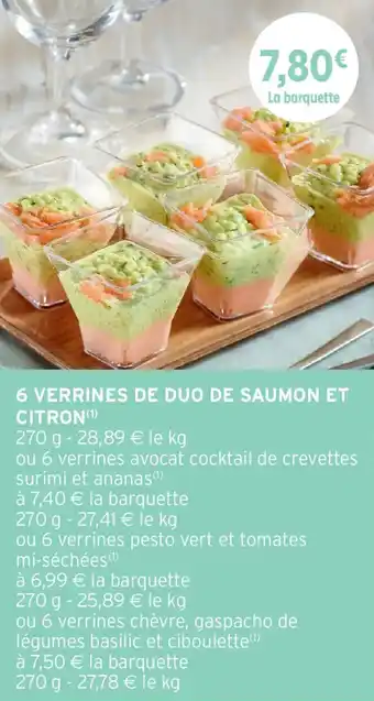 6 verrines de duo de saumon et citron