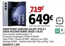 E.Leclerc Samsung - smartphone galaxy zfold 5 256gb reconditionne grade a bleu offre