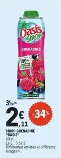 E.Leclerc Oasis - sirop grenadine offre