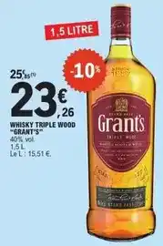 E.Leclerc Grant's - whisky triple wood offre