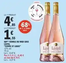 E.Leclerc Igp terres du midi gris cuvée st louis offre