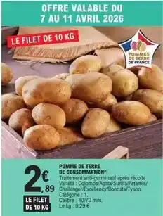 E.Leclerc Avril - pomme de terre de consommation offre