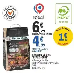 E.Leclerc E.leclerc - charbon de bois beaux jours offre