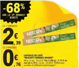 E.Leclerc Capsules de café nescafé farmers origins offre
