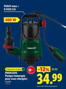 Lidl Parkside - pompe immergée pour eaux chargées offre