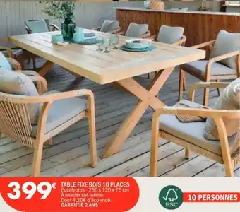 La Foir'Fouille Table fixe bois 10 places offre