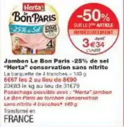 Monoprix Herta - jambon le bon paris offre