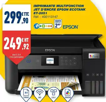 Bureau Vallée Epson mprimante multifonction jet d’encre epson ecotank et-2851 offre