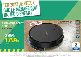 Carrefour Rowenta aspirateur robot connecté offre