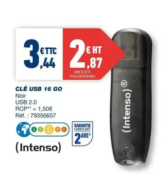Bureau Vallée Intenso clé usb 16 go offre