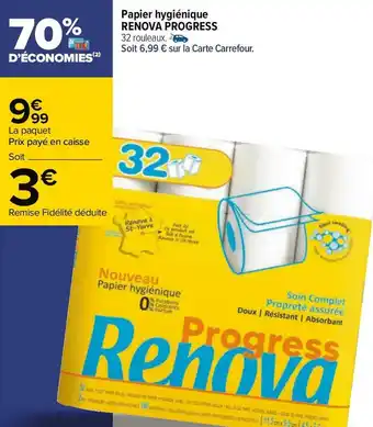 Carrefour Renova progress papier hygiénique offre