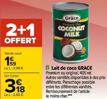 Carrefour Grace lait de coco offre
