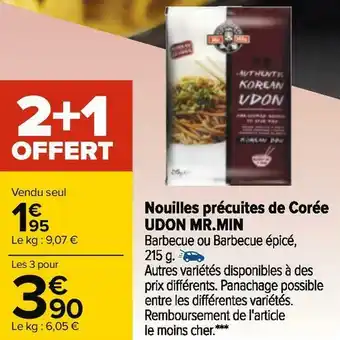 Carrefour Mr.min nouilles précuites de corée udon offre