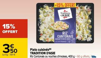 Carrefour Tradition d'asie plats cuisinés offre