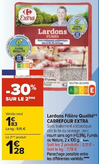 Carrefour Carrefour extra lardons filière qualité offre