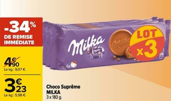 Carrefour Milka choco suprême offre