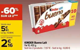 Carrefour Kinder kinder bueno lait offre
