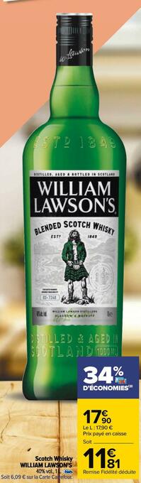 Carrefour William lawson's scotch whisky offre