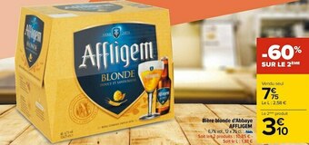 Carrefour Affligem bière blonde d'abbaye offre