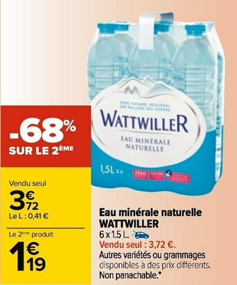 Carrefour Wattwiller eau minérale naturelle offre