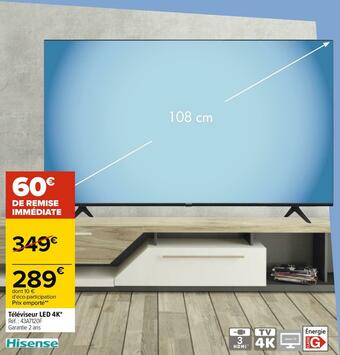 Carrefour Hisense téléviseur led 4k offre