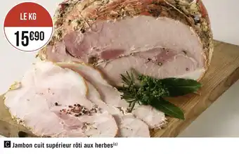 Géant Casino Jambon cuit supérieur rôti aux herbes offre