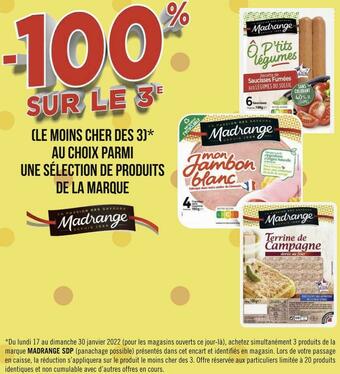 Géant Casino Madrange bon plan sur une sélection de produits de la marque madrange offre