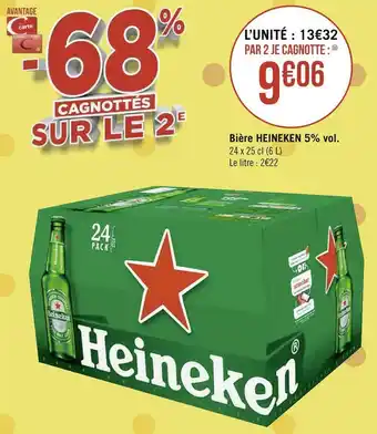 Géant Casino Heineken bière 5% vol. offre