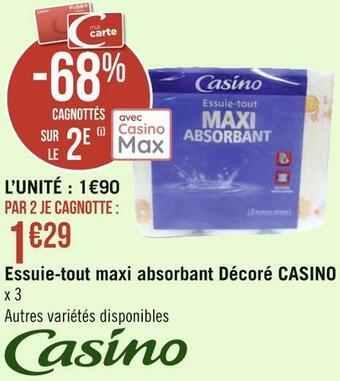 Géant Casino Casino essuie-tout maxi absorbant décoré offre
