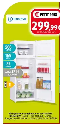 Darty Réfrigérateur congélateur en haut INDESIT offre