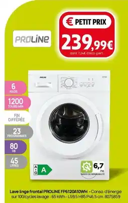 Darty Lave linge frontal PROLINE FP6120A10WH offre